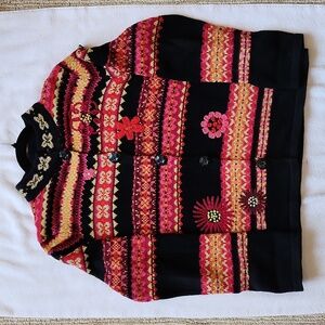 Vintage Susan Bristol Ramie/Cotton Embroidered Sweater Size Medium